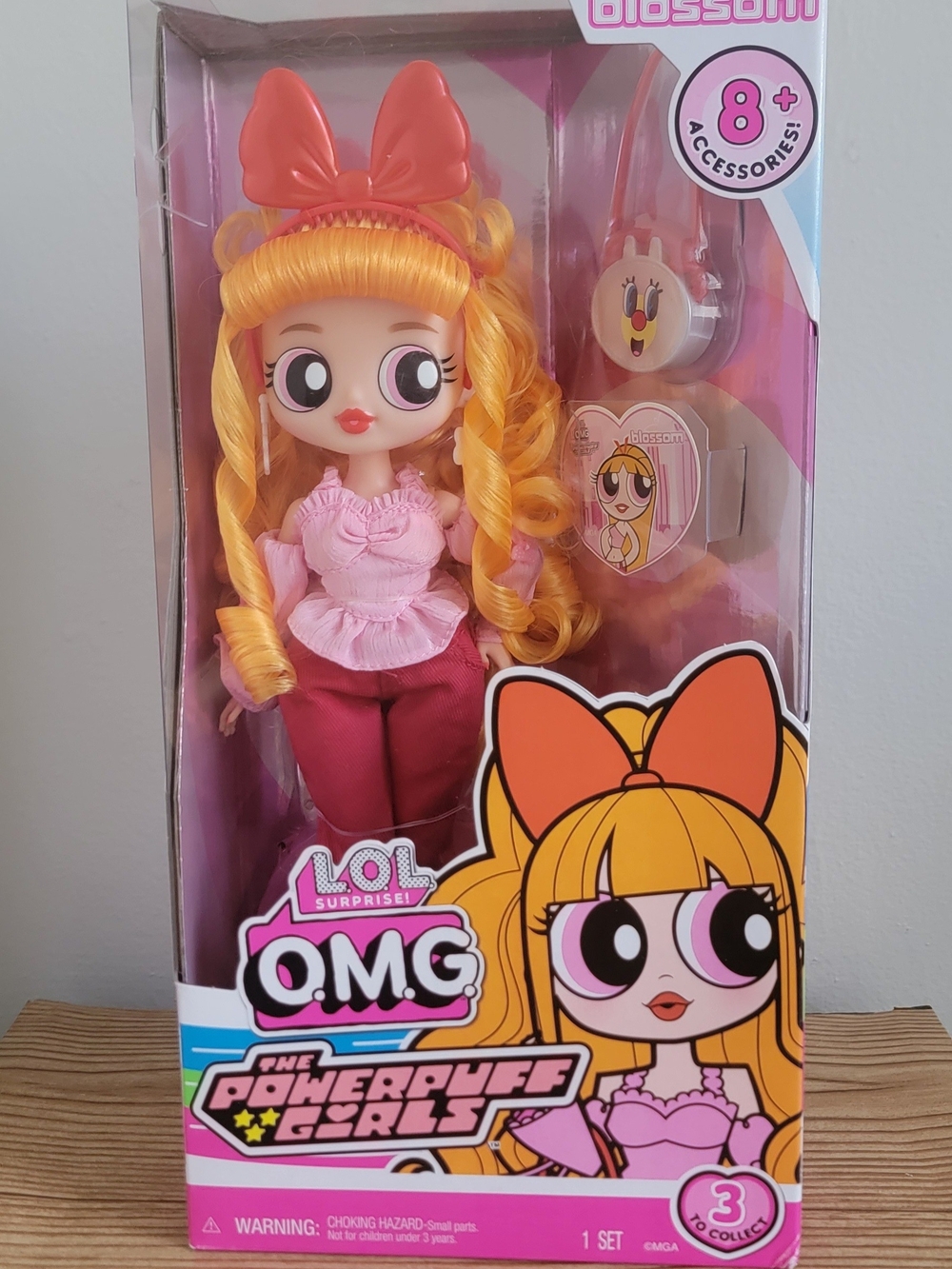 L.O.L. Surprise! Blossom Doll in Pink Outfit with Orange Hair and Red Bow